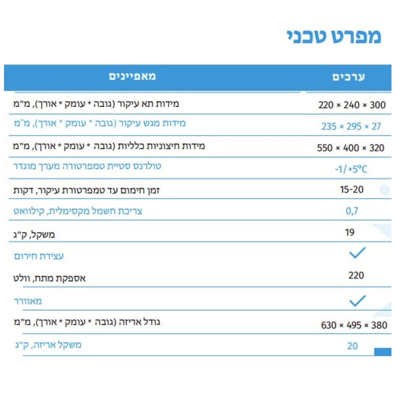 תנור עיקור MicroStop PG-15 ל 16 סטים