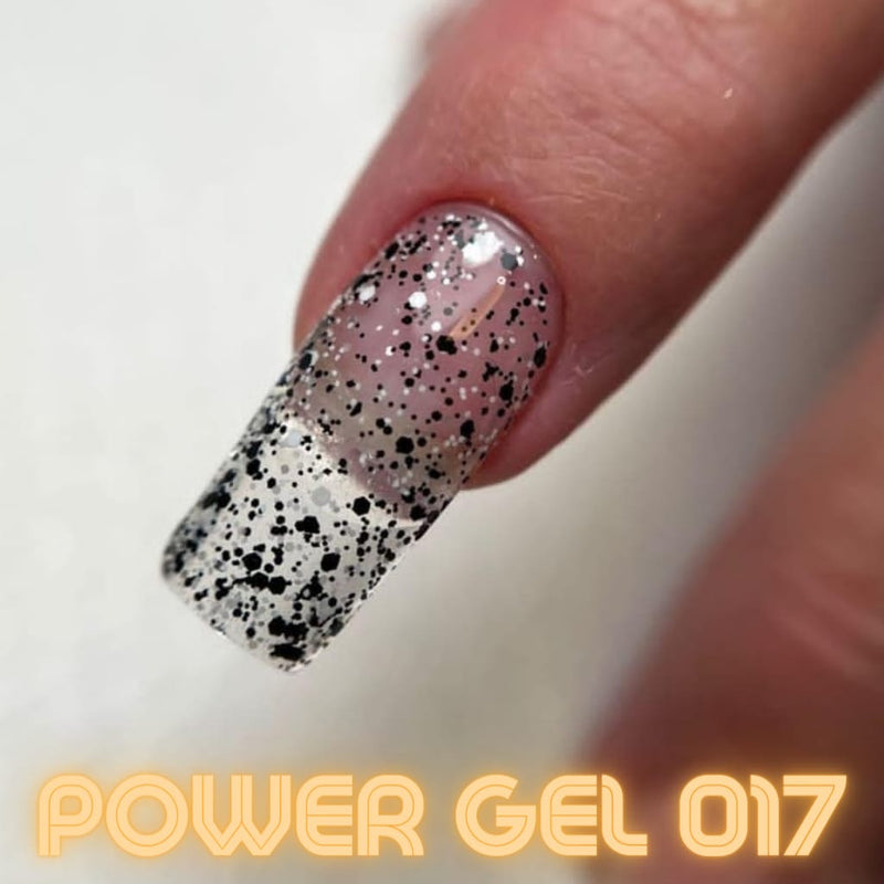 Power Gel 017 נקודות שחורות עם מעט נקודות לבנות